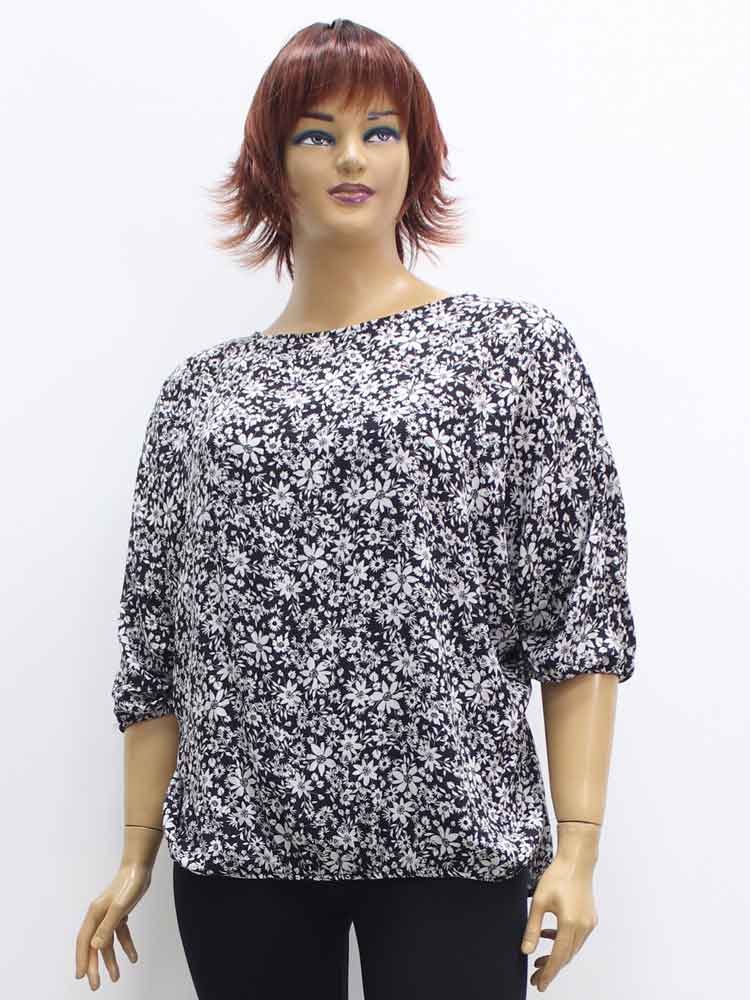 Блуза женская из шифона с цветочным принтом большого размера. Магазин «Пышая Дама», Харьков.